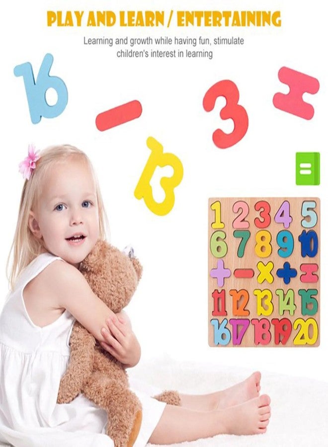 AUTHFORT Wooden Alphabet Puzzles Numbers Count Board Blocks 3 Sets Game, Colorful ABC Lower Letters/Numbers/Shapes for Kids Toddlers Preschool Early Learning Educational Toys (Number) - Image 5